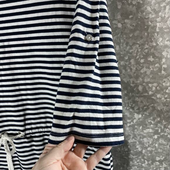 Ruby Rd. Women's Black & White Striped Casual Dress - Large - Drawstring Waist - Picture 4 of 6